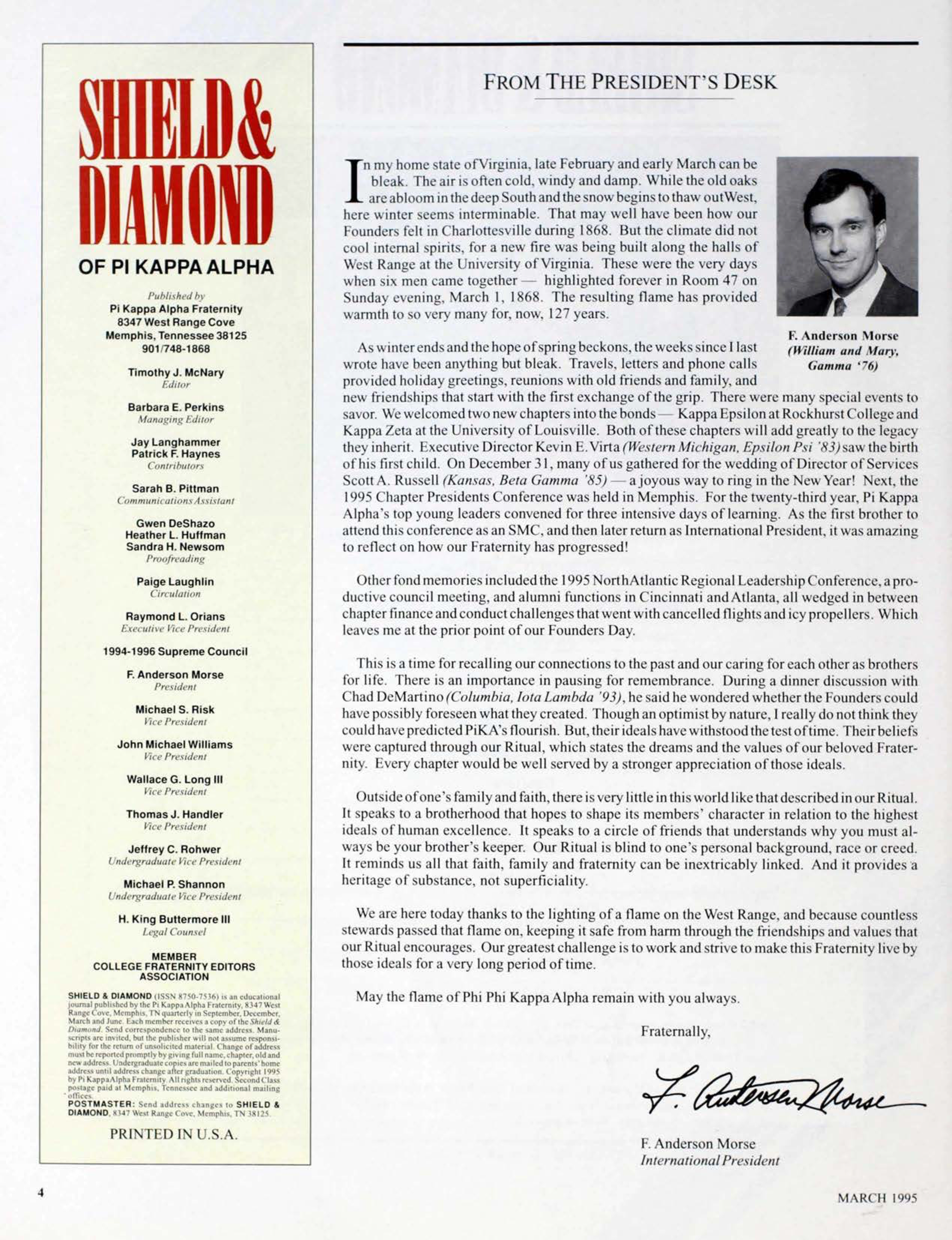 From the President's Desk